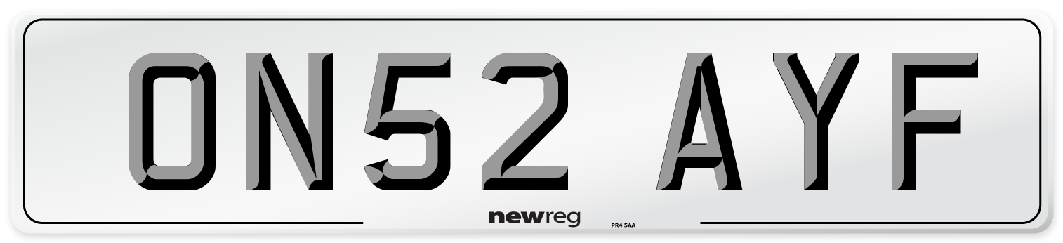 ON52 AYF Number Plate from New Reg
